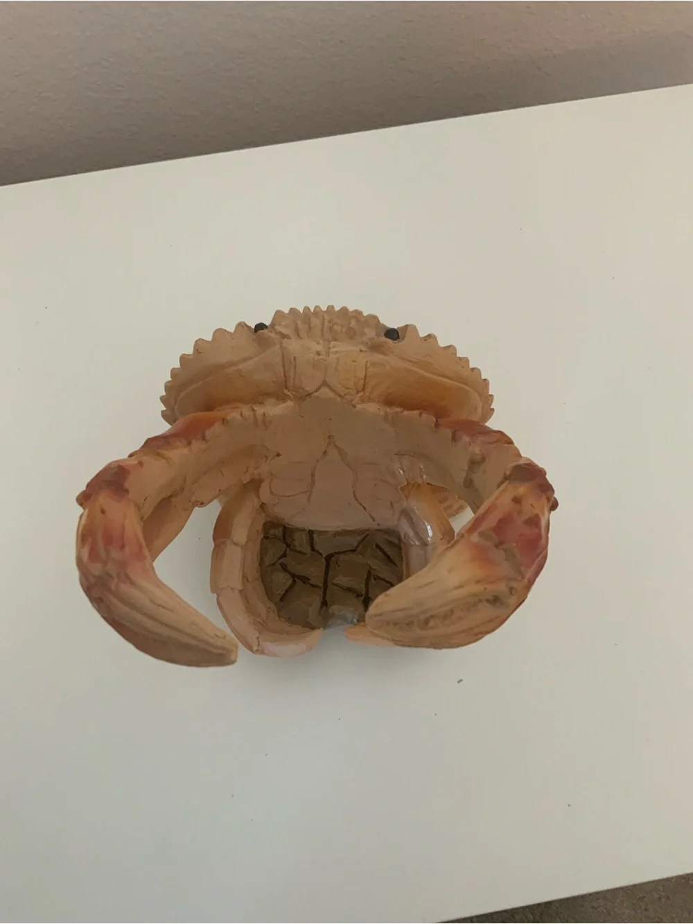 Realistic Red Crab wine bottle holder, Tan and Coral Accents